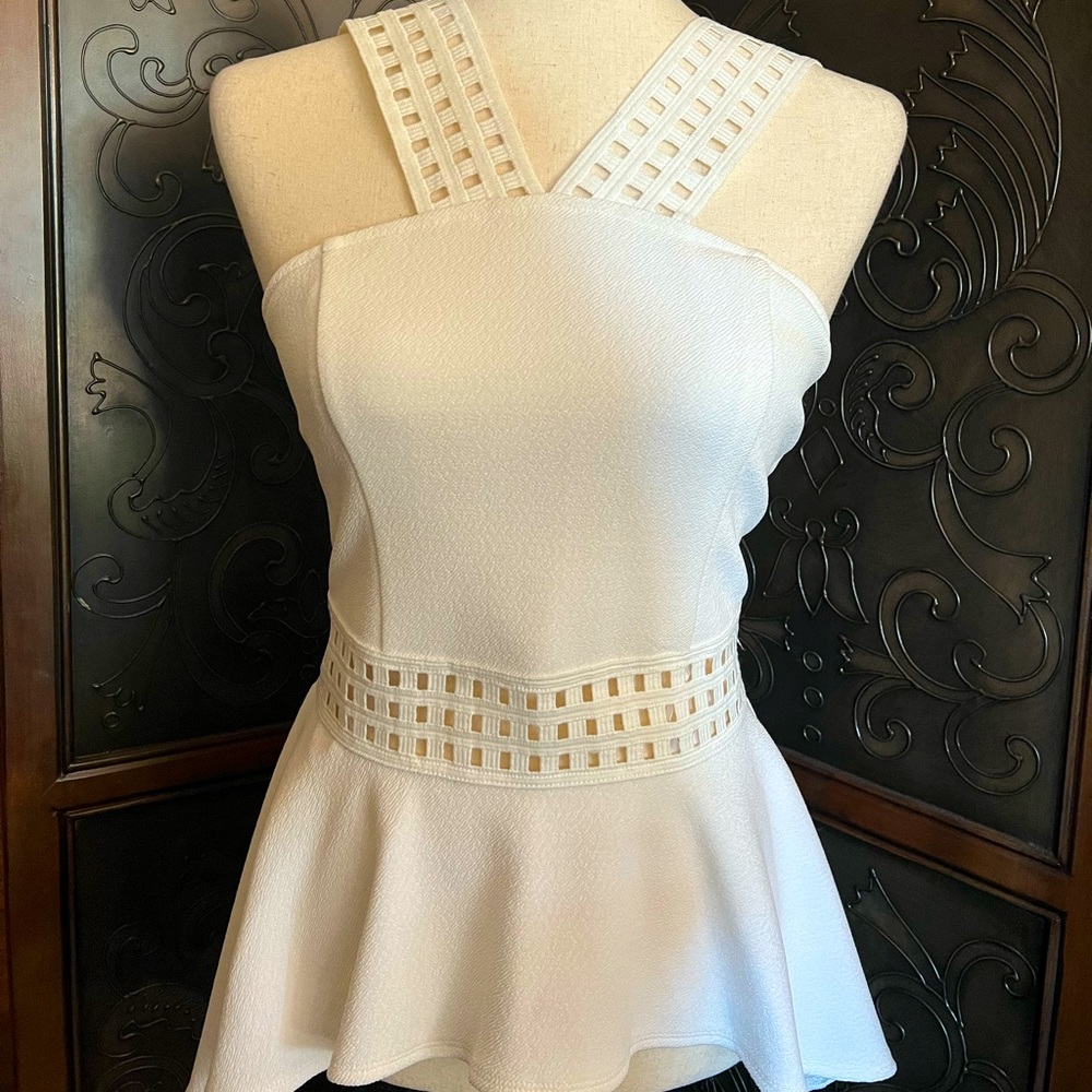 Bebe elegant white top size S